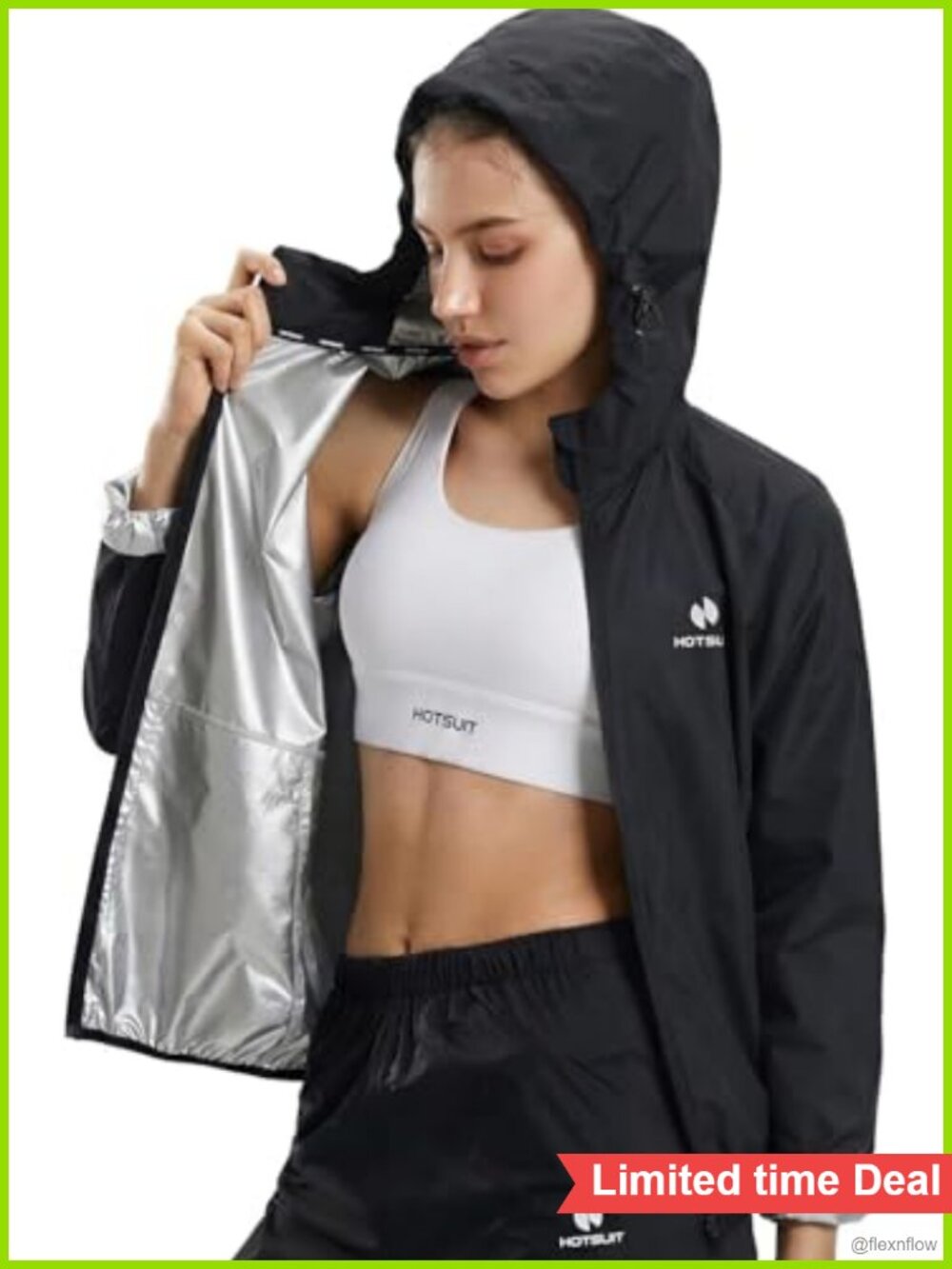 HOTSUIT Women's Sauna Suit Jacket Pants Set Sweat Suits for Gym Workout